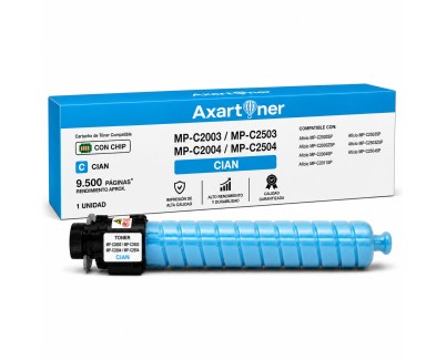 Compatible Ricoh Aficio MP-C2003 / MP-C2004 / MP-C2011 / MP-C2503 / MP-C2504 Cyan Cartucho de Toner 841928 / 841921 / 841931