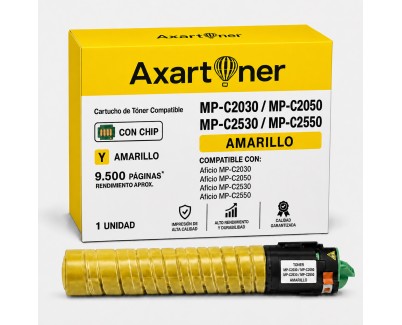 Compatible Ricoh Aficio MP-C2030 / MP-C2050 / MP-C2530 / MP-C2550 Amarillo Cartucho de Toner 842058 / 841199