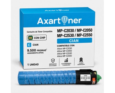 Compatible Ricoh Aficio MP-C2030 / MP-C2050 / MP-C2530 / MP-C2550 Cyan Cartucho de Toner 842060 / 841197
