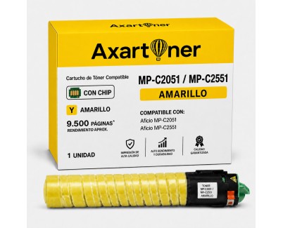 Compatible Ricoh Aficio MP-C2051 / MP-C2551 Amarillo Cartucho de Toner 842062 / 841507 MPC2051, MPC2551