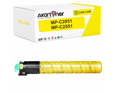 Compatible Ricoh Aficio MP-C2051 / MP-C2551 Amarillo Cartucho de Toner 842062 / 841507 MPC2051, MPC2551
