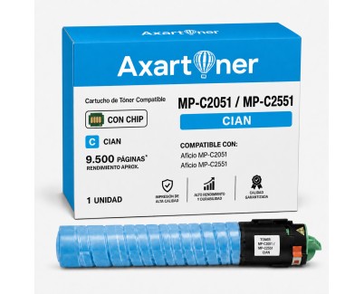 Compatible Ricoh Aficio MP-C2051 / MP-C2551 Cyan Cartucho de Toner 842064 / 841505 MPC2051, MPC2551