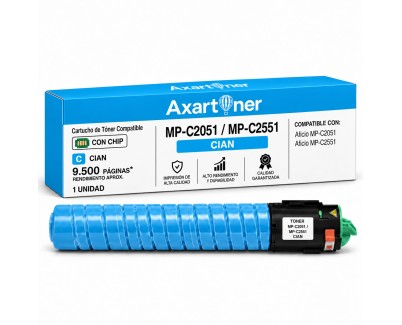 Compatible Ricoh Aficio MP-C2051 / MP-C2551 Cyan Cartucho de Toner 842064 / 841505 MPC2051, MPC2551