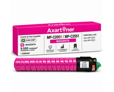 Compatible Ricoh Aficio MP-C2051 / MP-C2551 Magenta Cartucho de Toner 842063 / 841506 MPC2051, MPC2551
