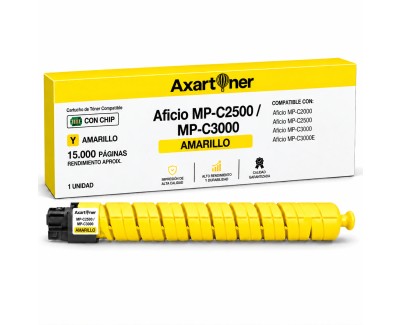 Compatible Ricoh Aficio MP-C2500 / MP-C3000 Amarillo Cartucho de Toner 888641 / 888637 MPC2500, MPC3000