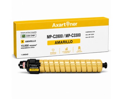 Compatible Ricoh Aficio MP-C2800 / MP-C3300 Amarillo Cartucho de Toner 841125 MPC2800 / MPC3300