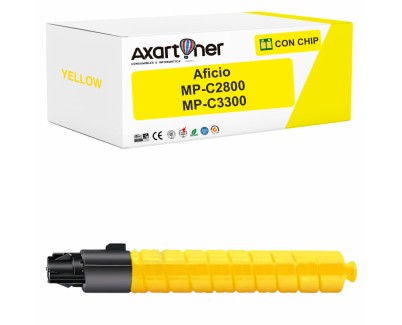 Compatible Ricoh Aficio MP-C2800 / MP-C3300 Amarillo Cartucho de Toner 841125 MPC2800 / MPC3300