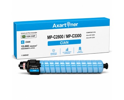 Compatible Ricoh Aficio MP-C2800 / MP-C3300 Cyan Cartucho de Toner 841127 MPC2800 / MPC3300
