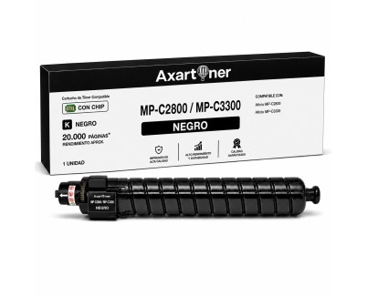 Compatible Ricoh Aficio MP-C2800 / MP-C3300 Negro Cartucho de Toner 841124 MPC2800 / MPC3300