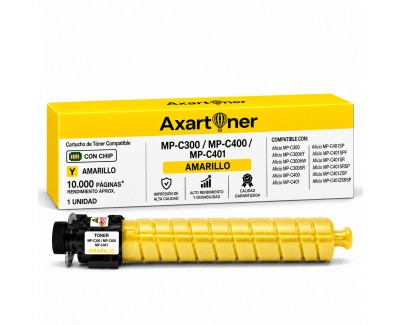 Compatible Ricoh Aficio MP-C300 / MP-C400 / MP-C401 Amarillo Cartucho de Toner 841553 / 841302 MPC300, MPC400, MPC401