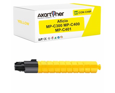 Compatible Ricoh Aficio MP-C300 / MP-C400 / MP-C401 Amarillo Cartucho de Toner 841553 / 841302 MPC300, MPC400, MPC401