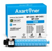 Compatible Ricoh Aficio MP-C300 / MP-C400 / MP-C401 Cyan Cartucho de Toner 841551 / 841300 MPC300, MPC400, MPC401