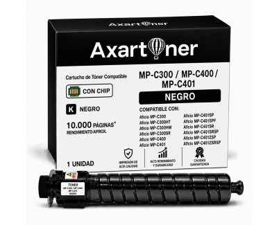 Compatible Ricoh Aficio MP-C300 / MP-C400 / MP-C401 Negro Cartucho de Toner 841550 / 841299 MPC400, MPC300, MPC401
