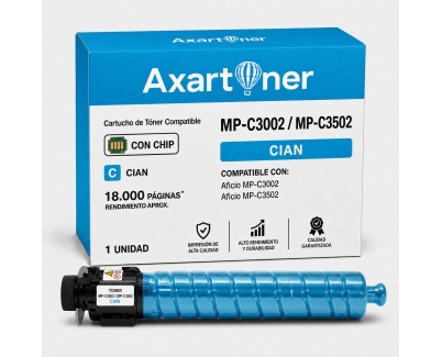 Compatible Ricoh Aficio MP-C3002 / MP-C3502 Cyan Cartucho de Toner 842019 / 841654 / 841742