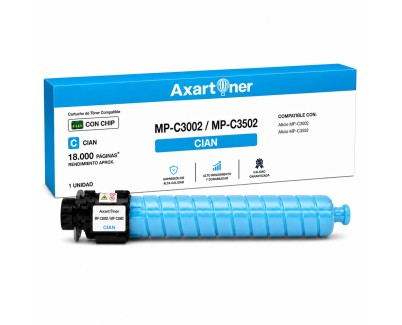 Compatible Ricoh Aficio MP-C3002 / MP-C3502 Cyan Cartucho de Toner 842019 / 841654 / 841742