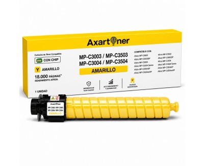 Compatible Ricoh Aficio MP-C3003 / MP-C3503 / MP-C3004 / MP-C3504 Amarillo Cartucho de Toner 841818 / 841814