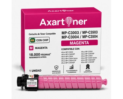 Compatible Ricoh Aficio MP-C3003 / MP-C3503 / MP-C3004 / MP-C3504 Magenta Cartucho de Toner 841819 / 841815