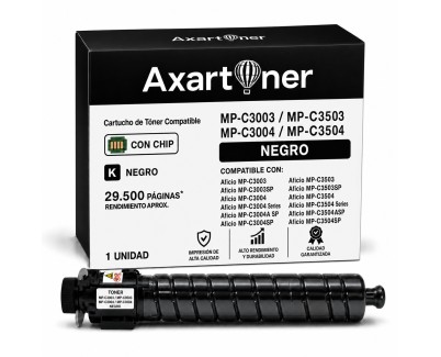 Compatible Ricoh Aficio MP-C3003 / MP-C3503 / MP-C3004 / MP-C3504 Negro Cartucho de Toner 841817 / 841813