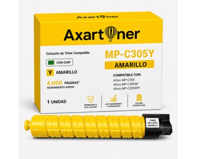 Compatible Ricoh Aficio MP-C305 / MP-C305SP / MP-C305SPF Amarillo Cartucho de Toner 842080 / 841597 / MPC305E
