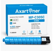 Compatible Ricoh Aficio MP-C305 / MP-C305SP / MP-C305SPF Cyan Cartucho de Toner 842082 / 841595 / MPC305E