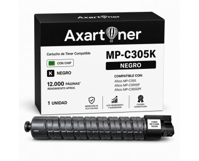 Compatible Ricoh Aficio MP-C305 / MP-C305SP / MP-C305SPF Negro Cartucho de Toner 842079 / 841618 / MPC305HEBK