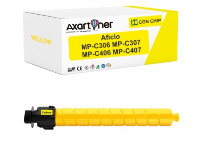 Compatible Ricoh Aficio MP-C306 / MP-C307 / MP-C406 / MP-C407 Amarillo Cartucho de Toner 842098 / 842094 / 842214