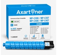 Compatible Ricoh Aficio MP-C306 / MP-C307 / MP-C406 / MP-C407 Cyan Cartucho de Toner 842096 / 842092 / 842212
