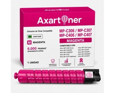 Compatible Ricoh Aficio MP-C306 / MP-C307 / MP-C406 / MP-C407 Magenta Cartucho de Toner 842097 / 842093 / 842213