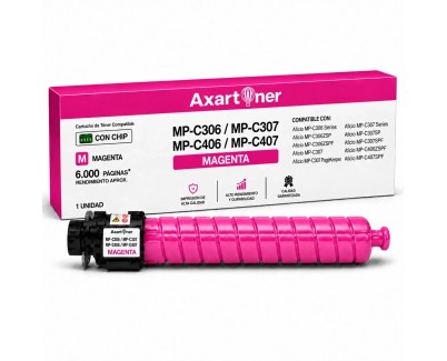 Compatible Ricoh Aficio MP-C306 / MP-C307 / MP-C406 / MP-C407 Magenta Cartucho de Toner 842097 / 842093 / 842213
