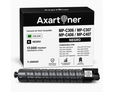 Compatible Ricoh Aficio MP-C306 / MP-C307 / MP-C406 / MP-C407 Negro Cartucho de Toner 842095 / 842091 / 842211