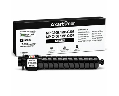 Compatible Ricoh Aficio MP-C306 / MP-C307 / MP-C406 / MP-C407 Negro Cartucho de Toner 842095 / 842091 / 842211