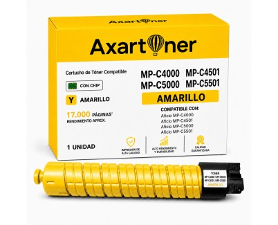 Compatible Ricoh Aficio MP-C4000 / MP-C5000 / MP-C4501 / MP-C5501 Amarillo Cartucho de Toner 842049 / 841457 / 841161