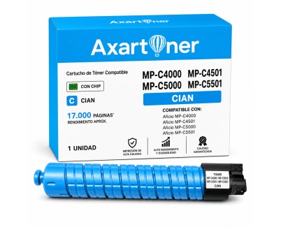 Compatible Ricoh Aficio MP-C4000 / MP-C5000 / MP-C4501 / MP-C5501 Cyan Cartucho de Toner 842051 / 841459 / 841163
