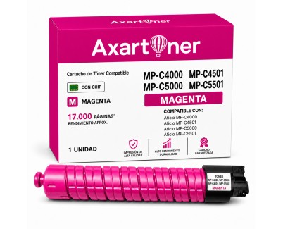 Compatible Ricoh Aficio MP-C4000 / MP-C5000 / MP-C4501 / MP-C5501 Magenta Cartucho de Toner 842050 / 841458 / 841162
