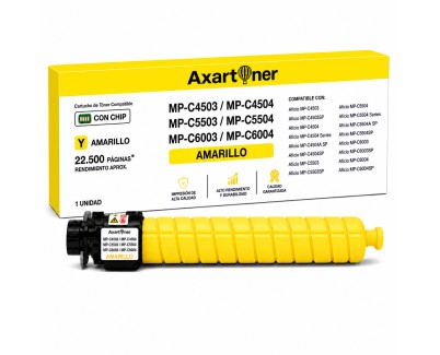 Compatible Ricoh Aficio MP-C4503 / MP-C4504 / MP-C5503 / MP-C5504 / MP-C6003 / MP-C6004 Amarillo Cartucho de Toner 841854 / 841850