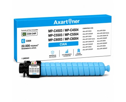 Compatible Ricoh Aficio MP-C4503 / MP-C4504 / MP-C5503 / MP-C5504 / MP-C6003 / MP-C6004 Cyan Cartucho de Toner 841856 / 841852