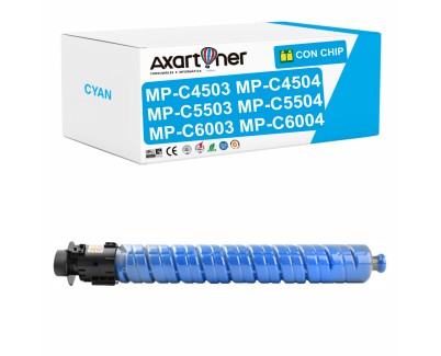 Compatible Ricoh Aficio MP-C4503 / MP-C4504 / MP-C5503 / MP-C5504 / MP-C6003 / MP-C6004 Cyan Cartucho de Toner 841856 / 841852