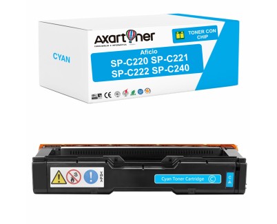 Compatible Ricoh Aficio SP-C220, SP-C221, SP-C222, SP-C240 Cyan Cartucho de Toner 406097 SPC220, SPC221, SPC240