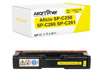 Compatible Ricoh Aficio SP-C250, SP-C260, SP-C261 Amarillo Cartucho de Toner 407546