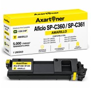 Compatible Ricoh Aficio SP-C360 / SP-C361 Amarillo Cartucho de Toner 408191 / 408187 / 408253 / SPC360E / SPC360HE / SPC360X