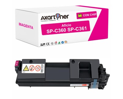 Compatible Ricoh Aficio SP-C360 / SP-C361 Magenta Cartucho de Toner 408190 / 408186 / 408252 / SPC360E / SPC360HE / SPC360X