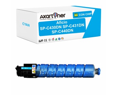 Compatible Ricoh Aficio SP-C430DN / SP-C431DN / SP-C440DN Cyan Cartucho de Toner 821097 / 821077 / 821207 / 821280