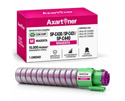 Compatible Ricoh Aficio SP-C430DN / SP-C431DN / SP-C440DN Magenta Cartucho de Toner 821096 / 821076 / 821206 / 821281