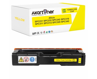 Compatible Ricoh Aficio SPC231, SPC232, SPC242, SPC310, SPC311, SPC312, SPC320, SPC342 Amarillo Cartucho de Toner 407635 / 406482 / SPC310Y