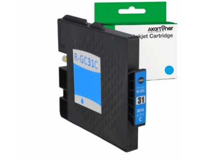 Compatible Ricoh GC31C Cyan Cartucho de Tinta Pigmentada 405689/405702 GC-31C