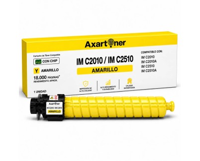 Compatible Ricoh IMC2010 / IMC2510 Amarillo Cartucho de Toner 842562 / 842566