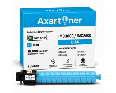 Compatible Ricoh IMC3000 / IMC3000A / IMC3500 / IMC3500A Cyan Cartucho de Toner 842258 / 842254