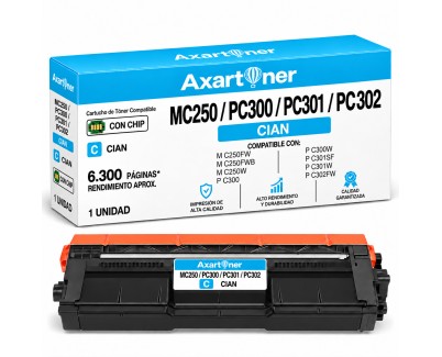 Compatible Ricoh MC250 / PC300 / PC301 / PC302 Cyan Cartucho de Toner 408341 / MC250HC / 408353 / MC250C