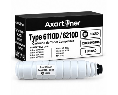 Compatible Ricoh Type 6110D / 6210D XL Alta Capacidad Negro Cartucho de Toner 885098 para Ricoh MP5500 MP6000 SP9100 AP900 MP6002 MP7502 MP8001 MP9001 IM7000 IM8000