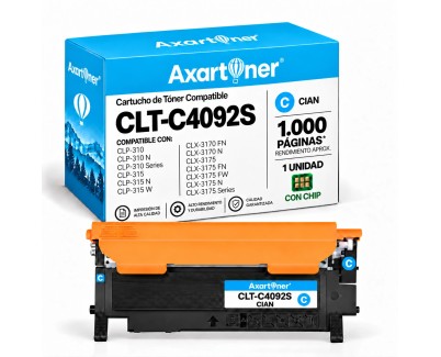 Compatible Samsung CLP315 / CLP310 / CLX3170 / CLX3175 Cyan Cartucho de Toner CLT-C4092S / SU005A